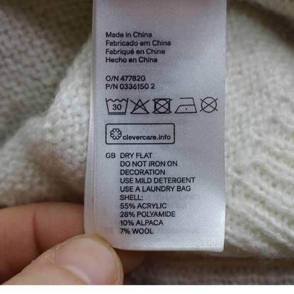 H&M wool fair isle pullover retro sweater womens large nordic cabincore holiday - Picture 4 of 5